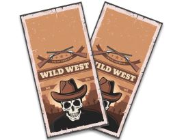"Wild West Skull Poster" Cornhole Wrap